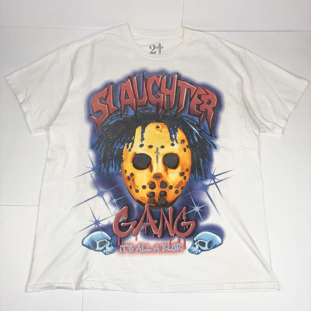 21 Savage Men It's All A Blur Tour Slaughter Gang T-Shirt White XL